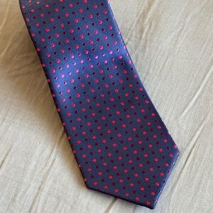 Burma Bibas Navy and Red Dotted Men's Tie
